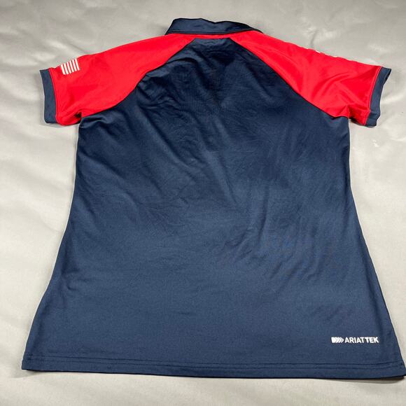 Ariat Shirt Womens Large Team Polo 3.0 USEF Pony Finals Tek USA Equestrian Blue - Picture 2 of 14